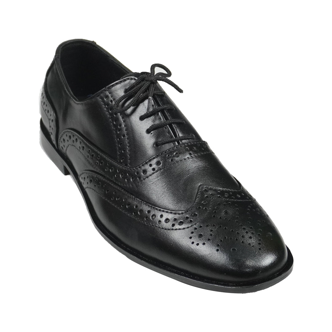 Men's Black Smart Formal PU Leather Laced Brogues Shoes A-201