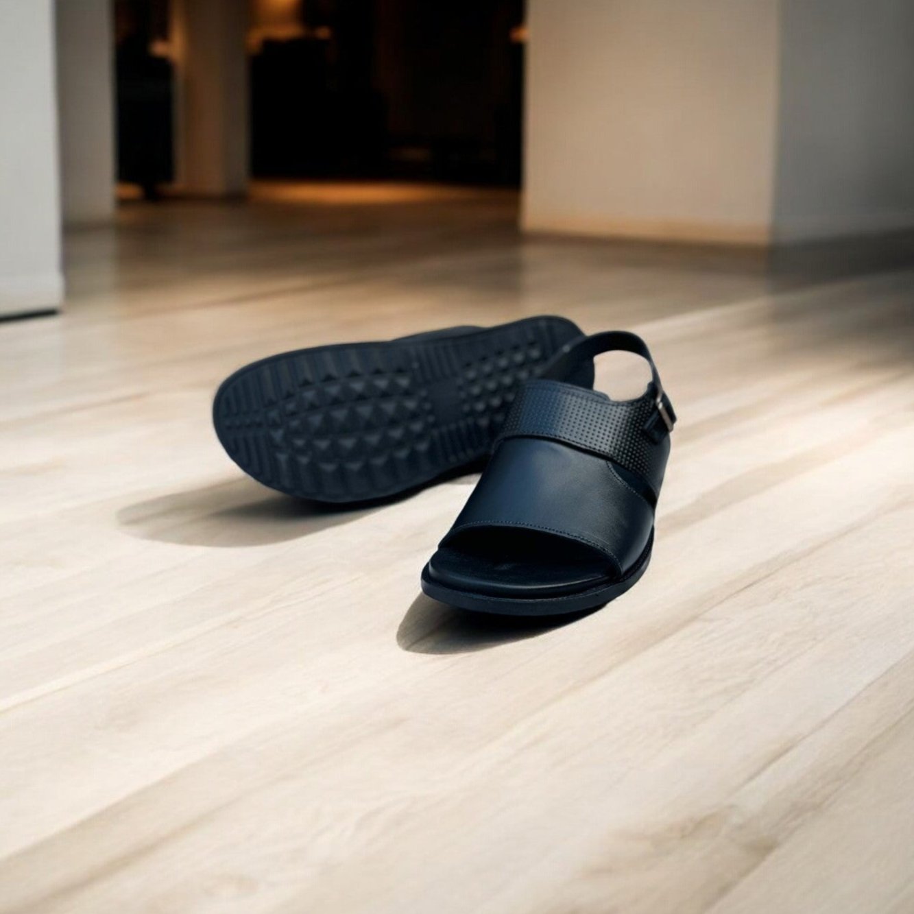 Premium Leather Sandal -150053 BLK