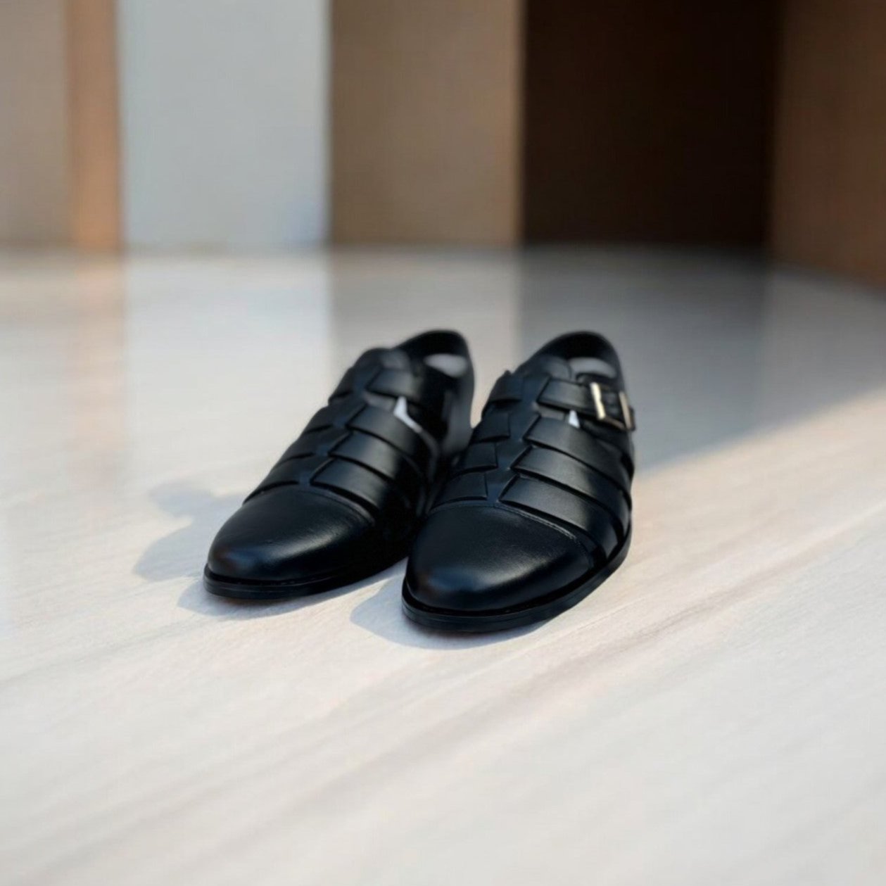 Premium Leather Sandal -150047 Black