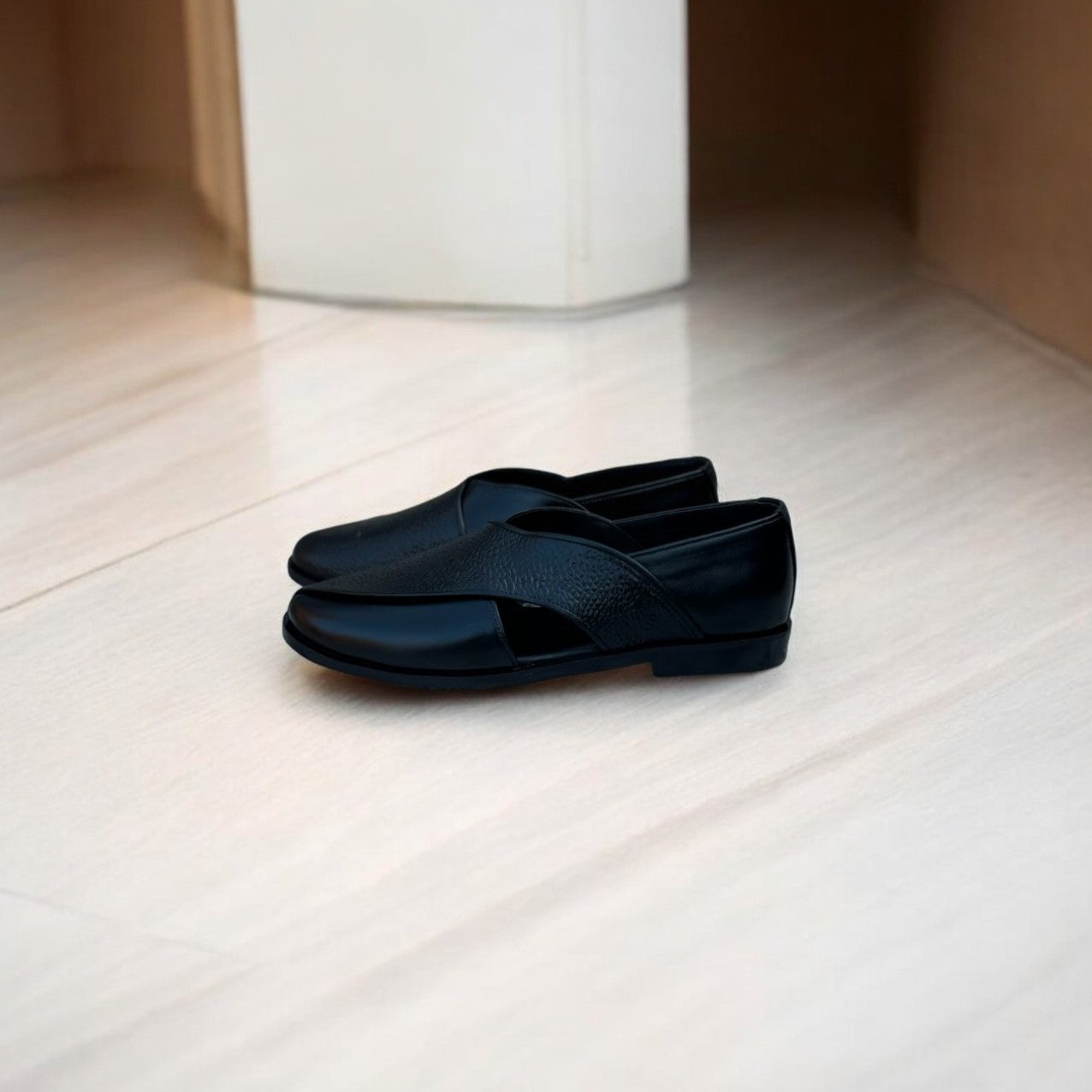 Premium Leather Sandal -150032 BLK
