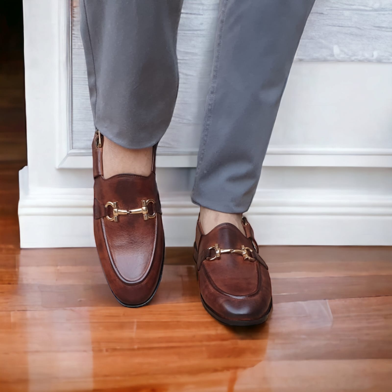 Premium Leather Shoes -150006 Brown