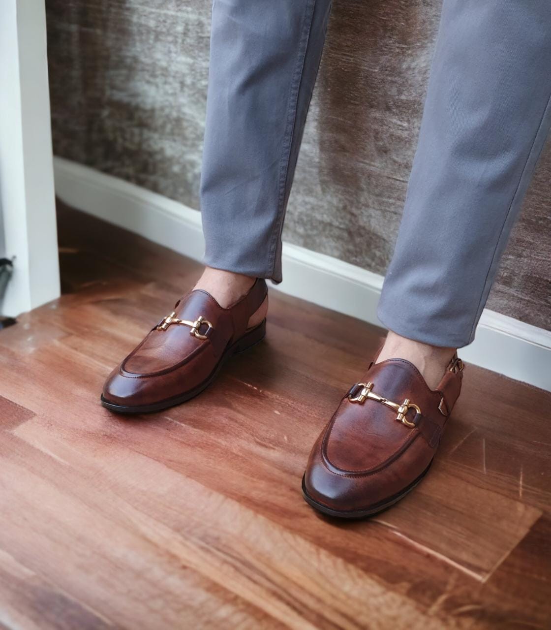Premium Leather Shoes -150006 Brown