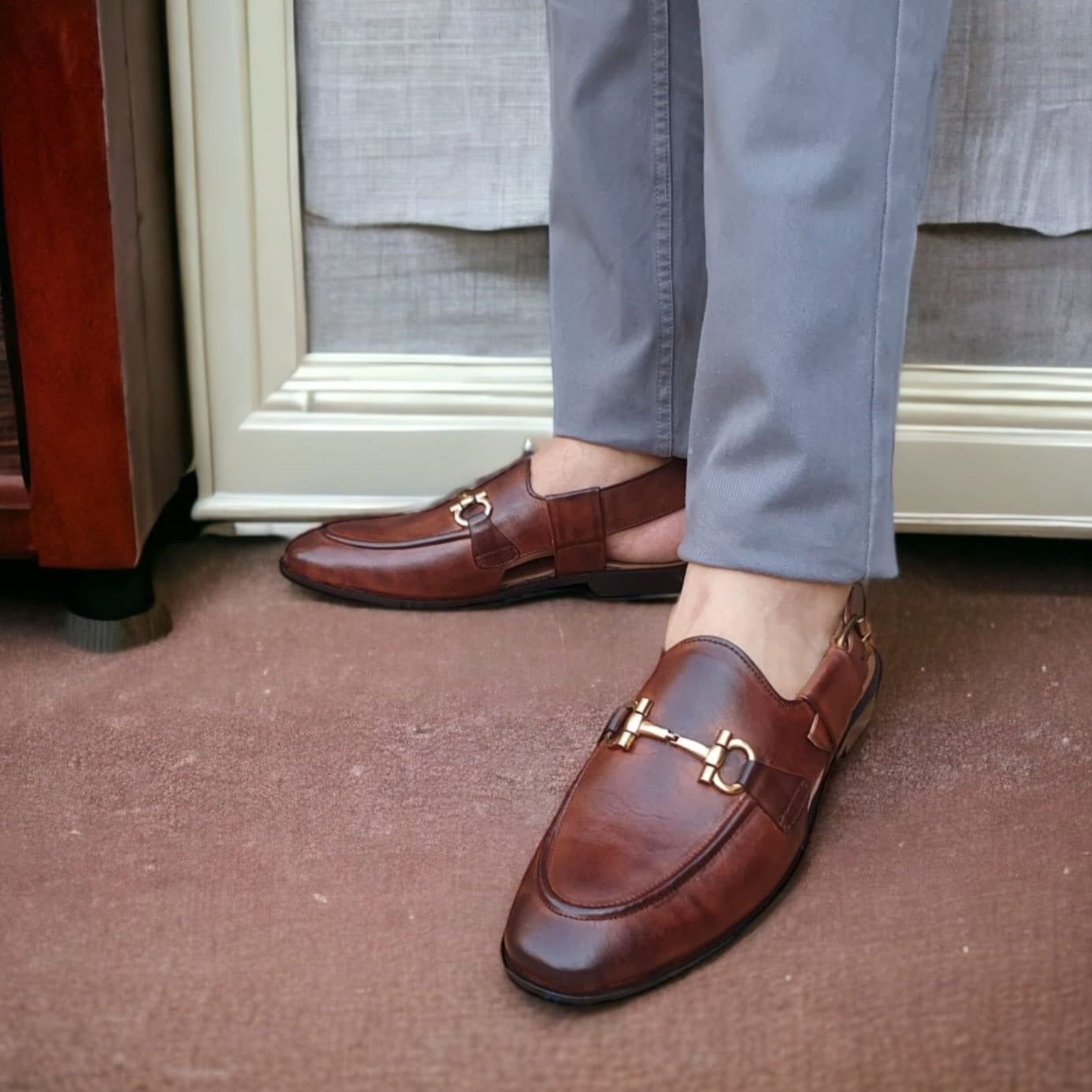Premium Leather Shoes -150006 Brown