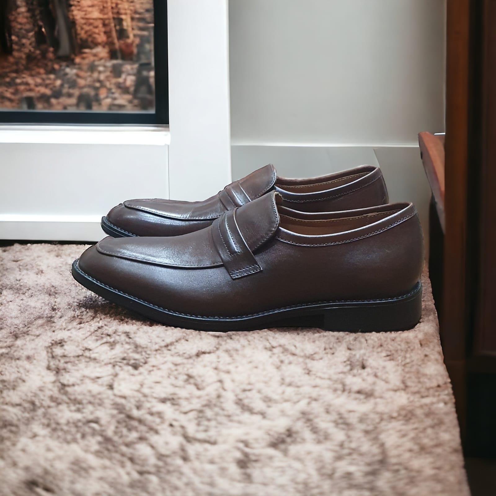 Premium Leather Shoes S-503 Brown