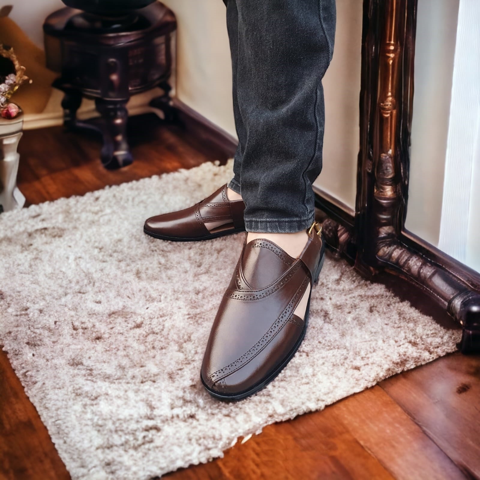 Premium Leather Shoes -150030 Brown