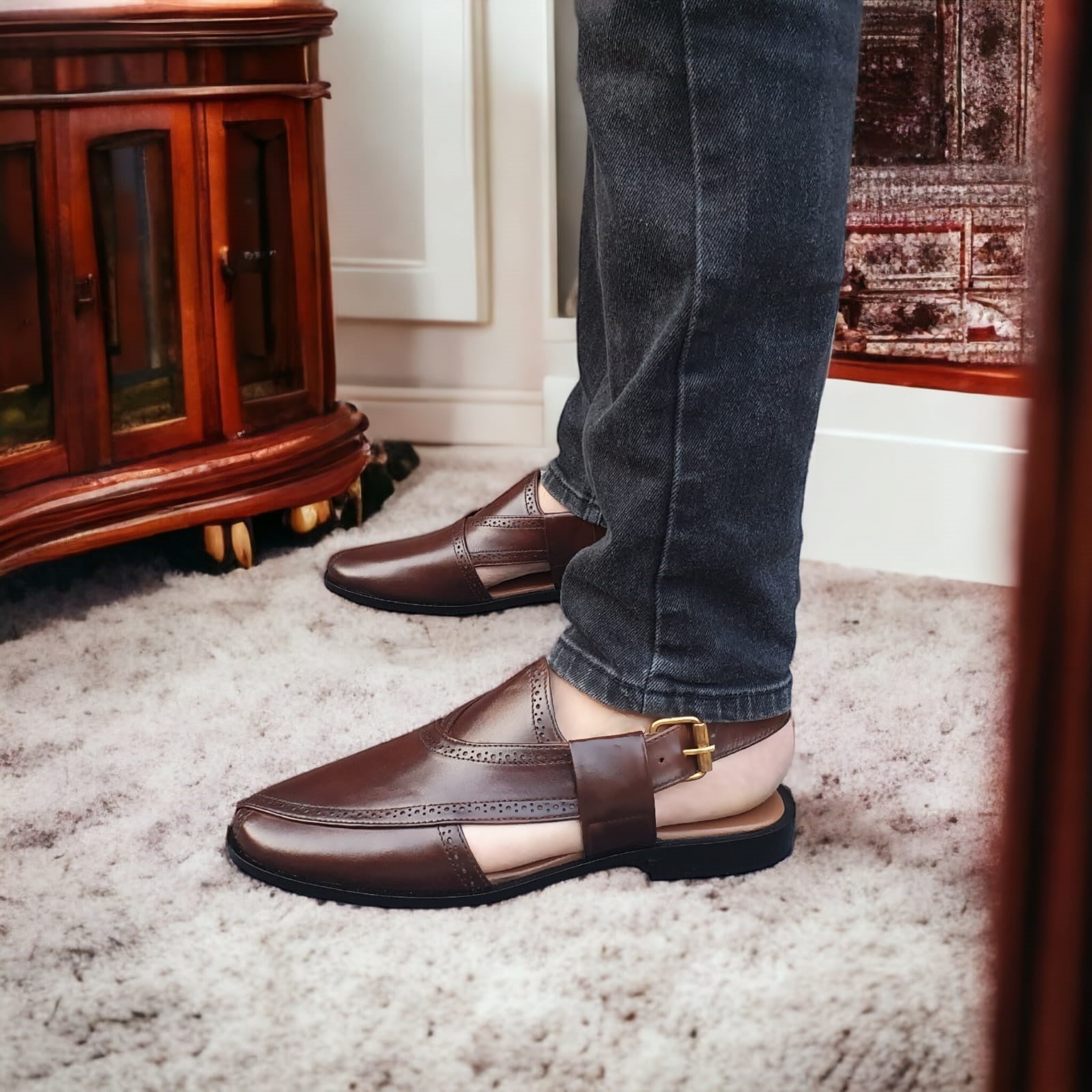 Premium Leather Shoes -150030 Brown